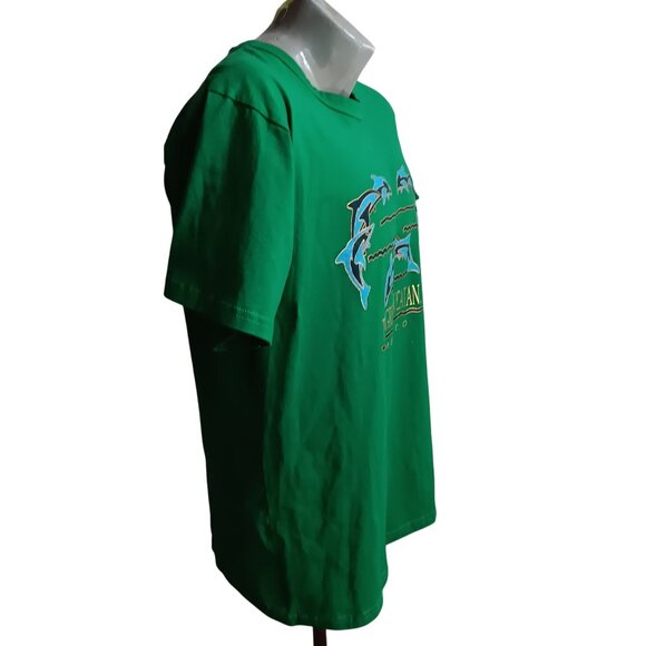 Yucatan Mexico Vintage T-shirt Large 1990s Green Progreso Dolphin New Vacation - Picture 6 of 7